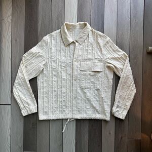 Zara Cream Textured Overshirt | Excellent Condition | Size: Large